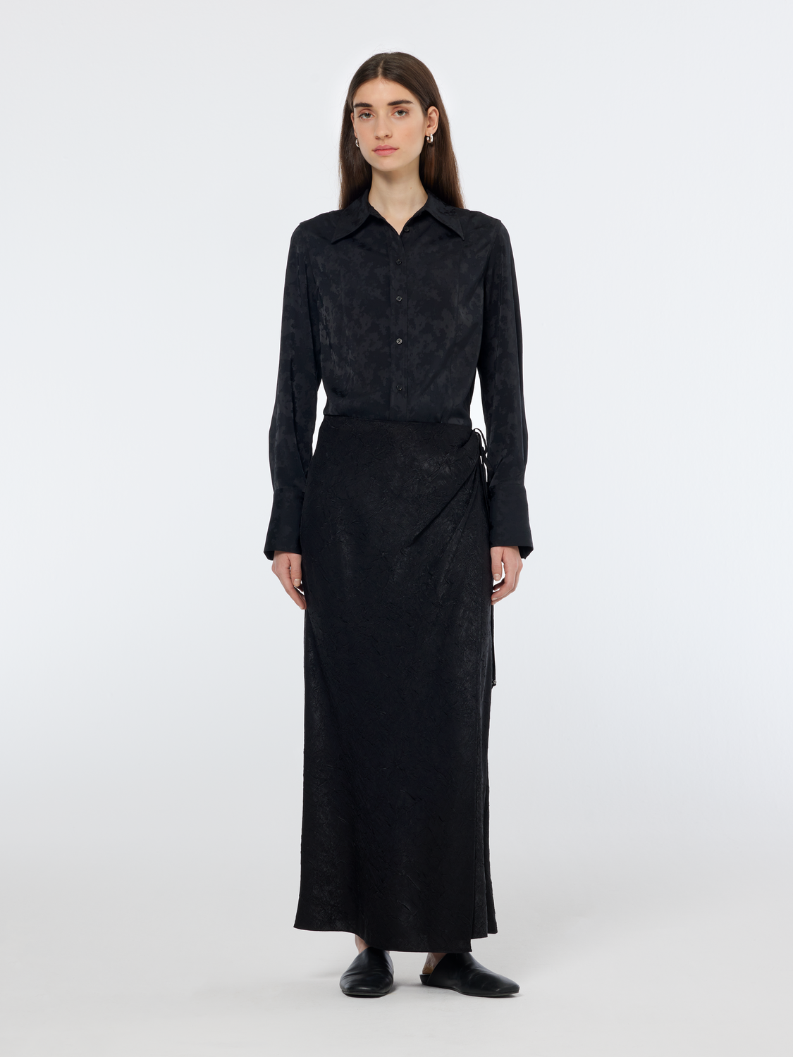 Crushed Satin Skirt
