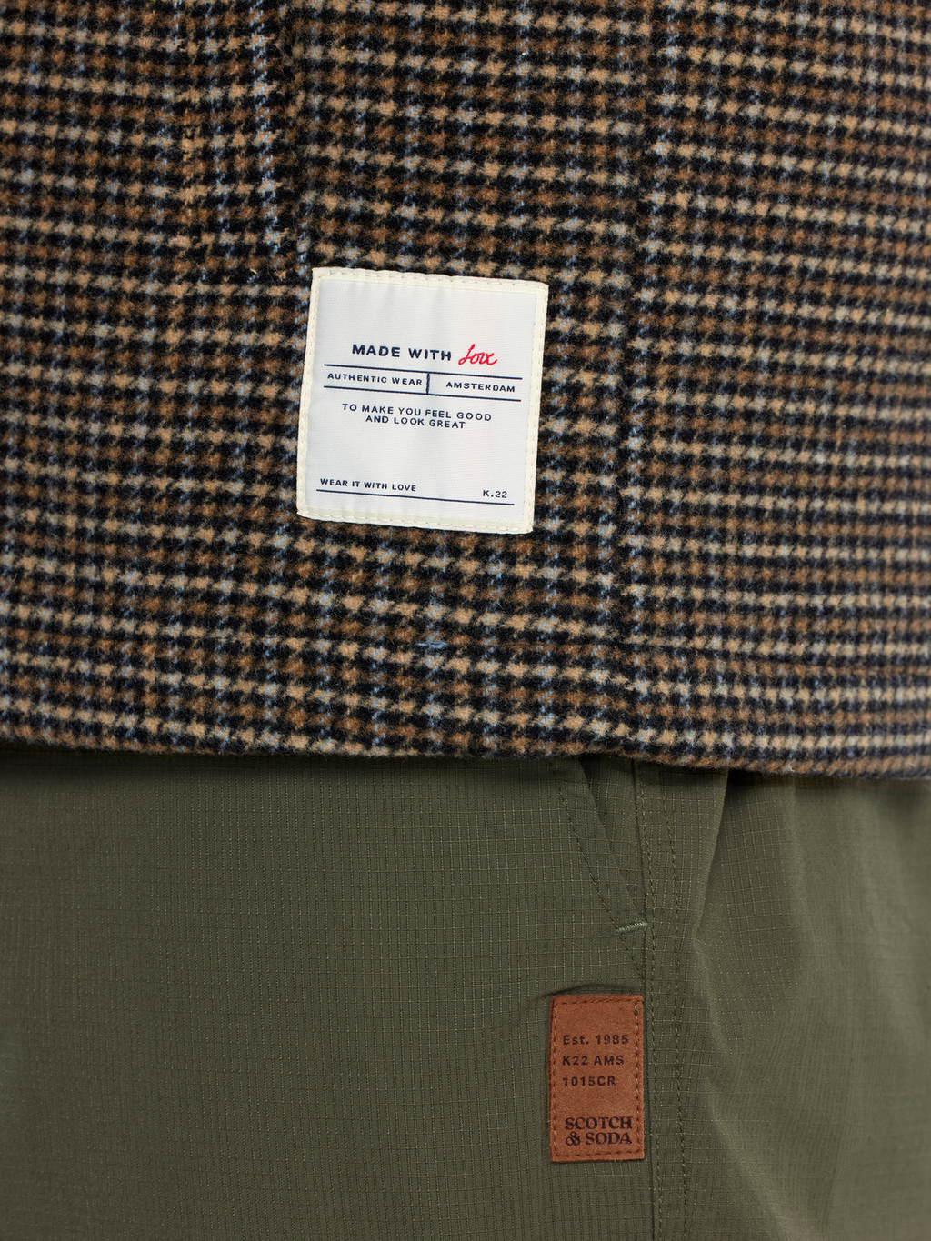 Wool-Blend Regular Fit Check Jacket