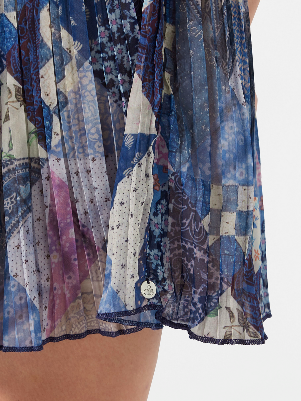 Quilted Pleated Mini Dress