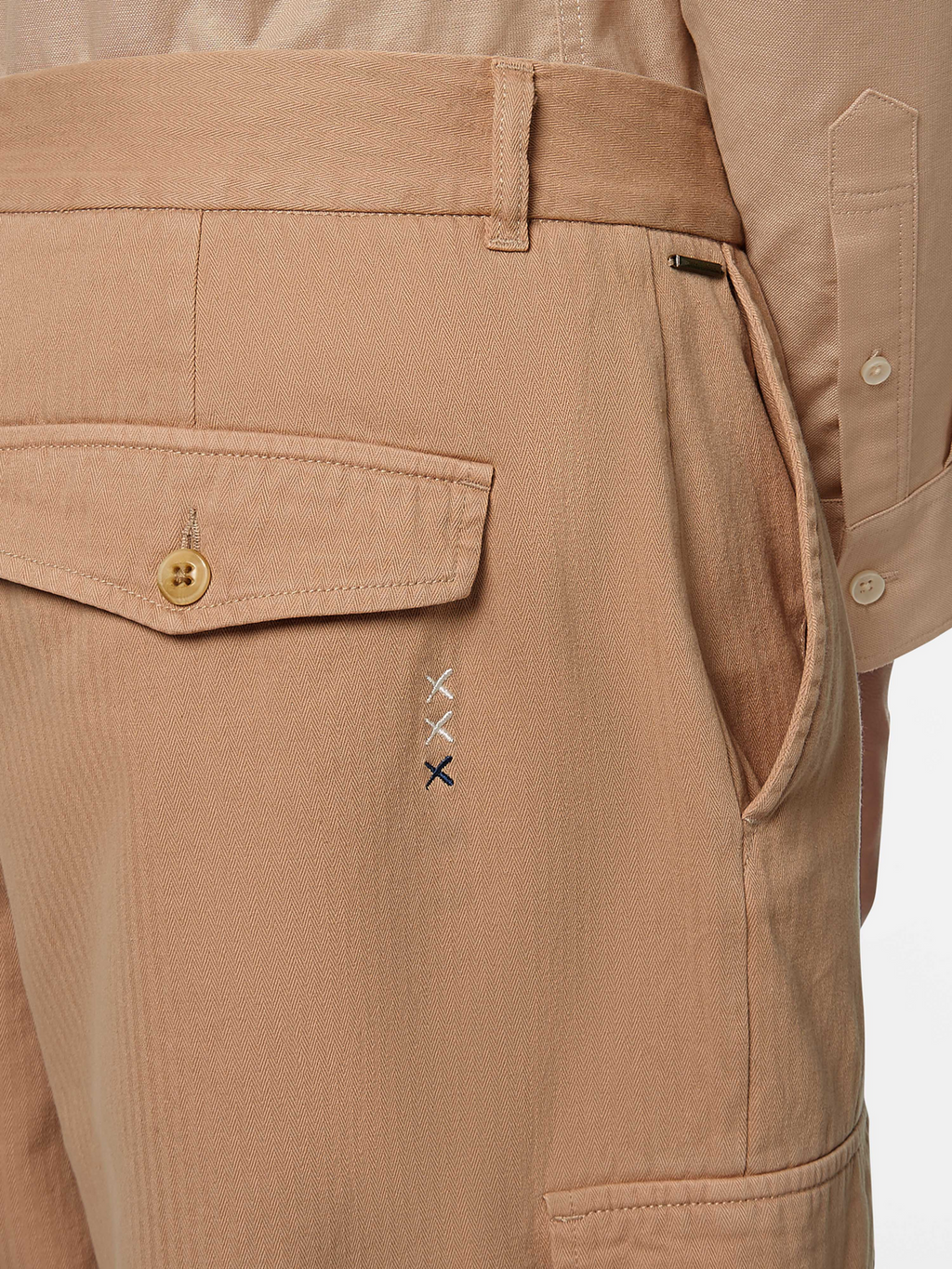 Daze Garment-Dyed Herringbone Cargo Pant