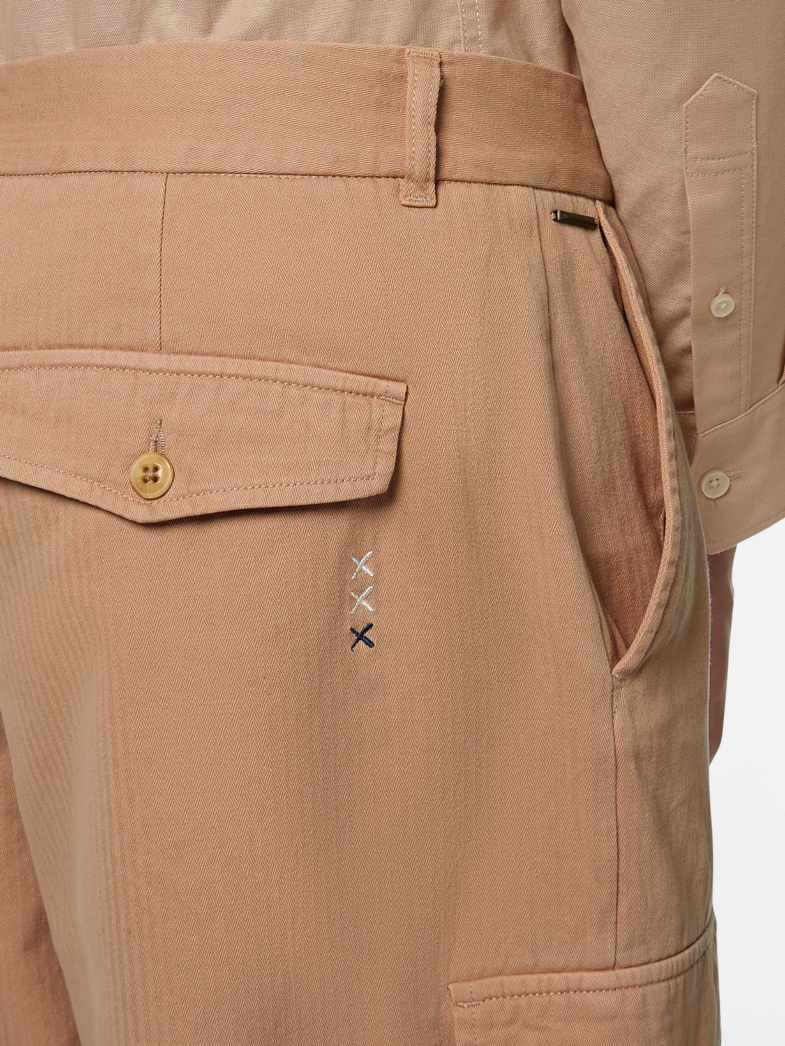 Daze Garment-Dyed Herringbone Cargo Pant