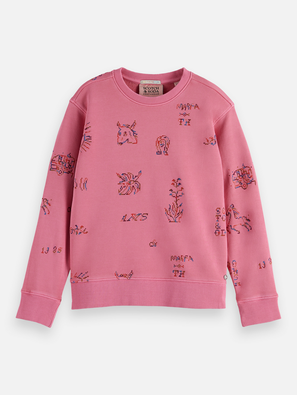 Crossstitch Embroidered Relaxedfit Sweatshirt
