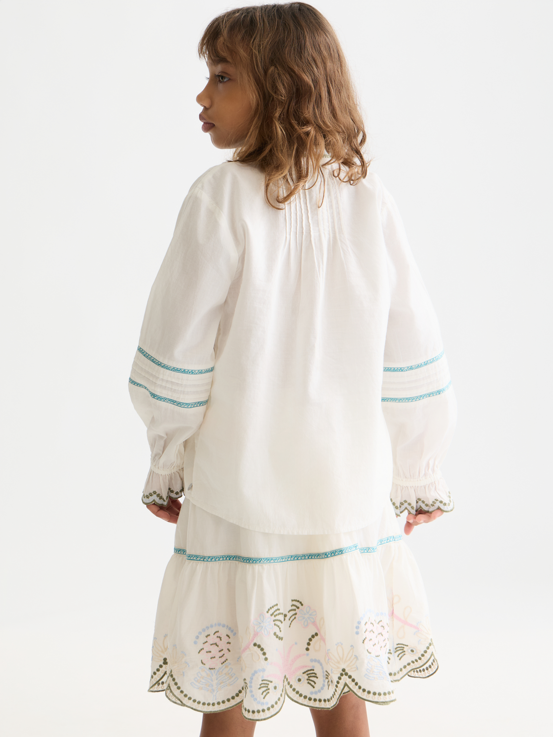 Embroidered Cuff Longsleeve Cotton Shirt