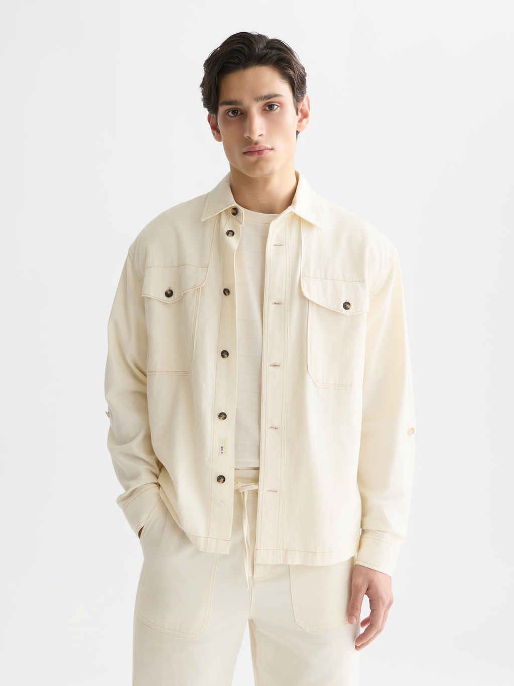 Surchemise en coton et lin