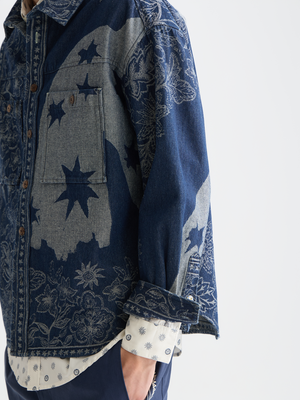 Surchemise jacquard en jean