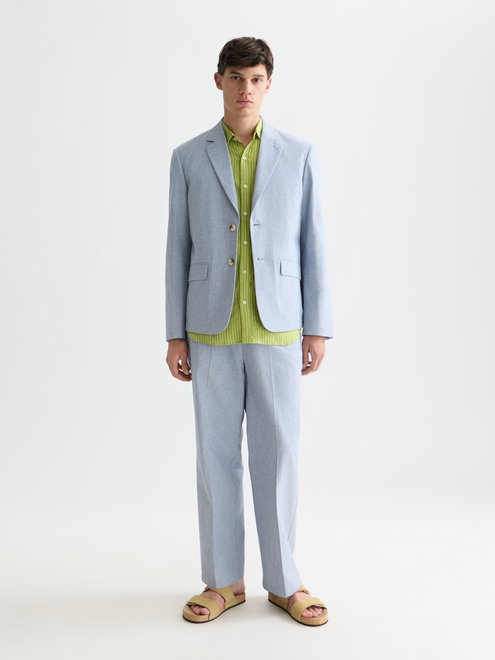 Unconstructed Linen-blend Relaxed-Fit Blazer