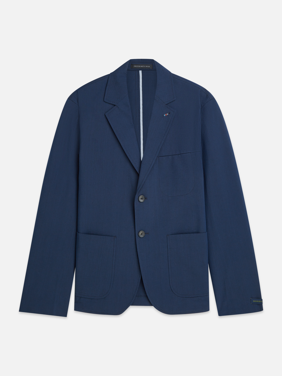 Unconstructed Cotton-Blend Seersucker Blazer