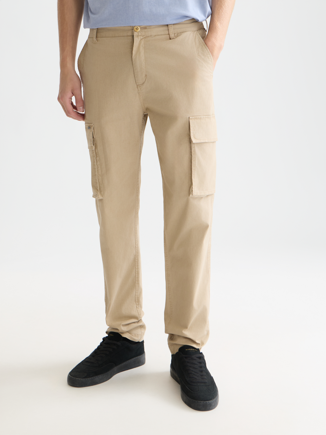 Stuart Washed Cotton-Blend Regular Slim-Fit Cargo