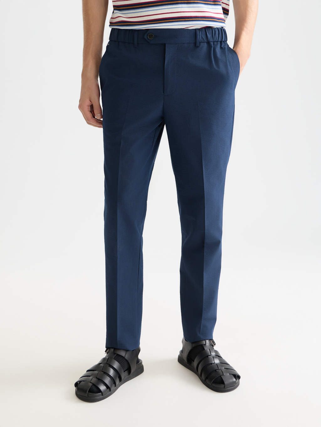 Warren Seersucker Cotton-Blend Regular Straight-Fit Jogger