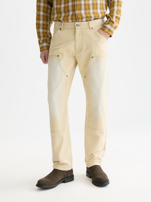Le pantalon de travail en sergé de coton délavé Zee