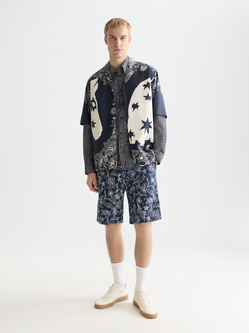 Stuart Printed Stretch Cotton Chino Shorts