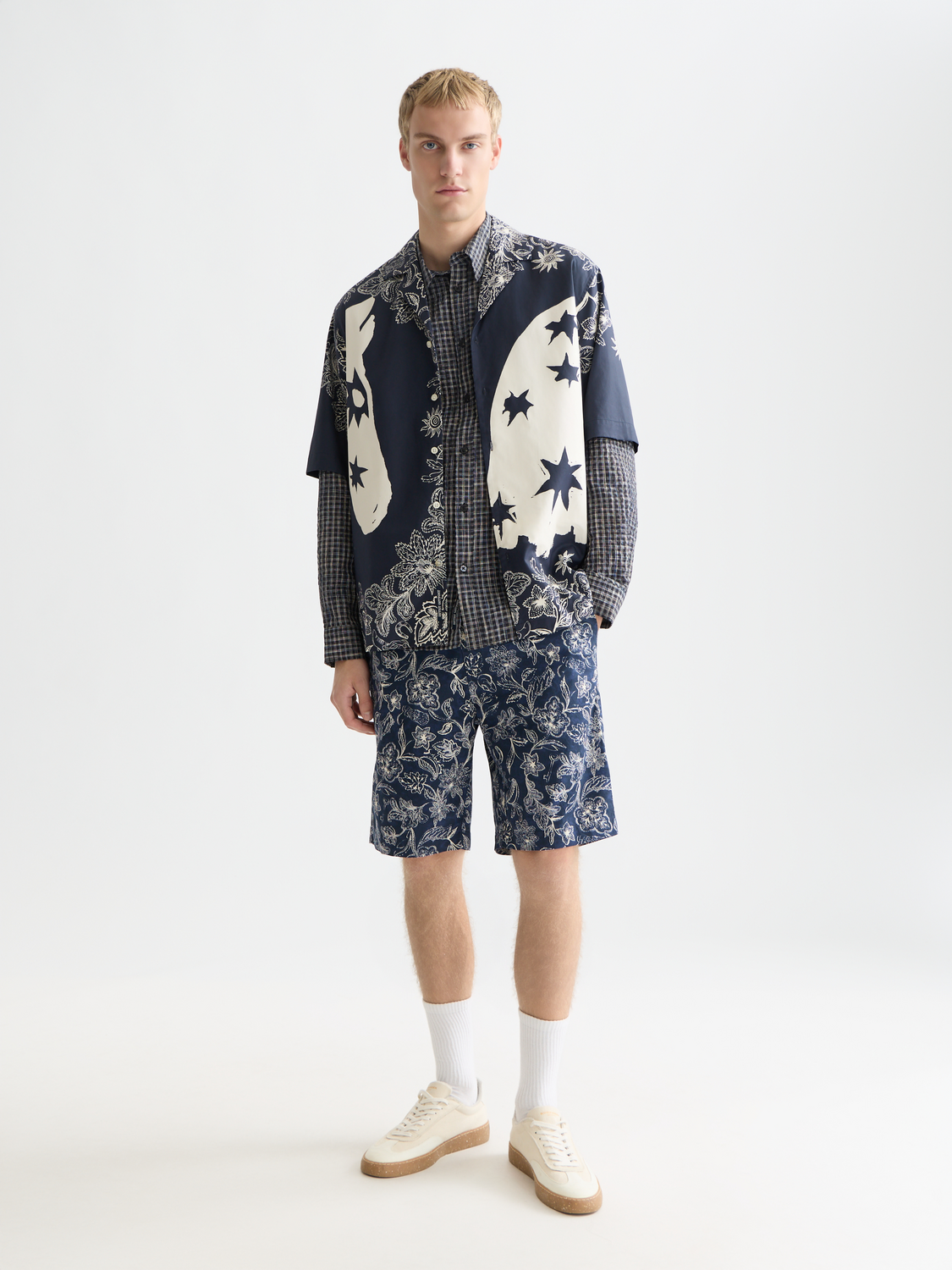 Stuart Printed Stretch Cotton Chino Shorts