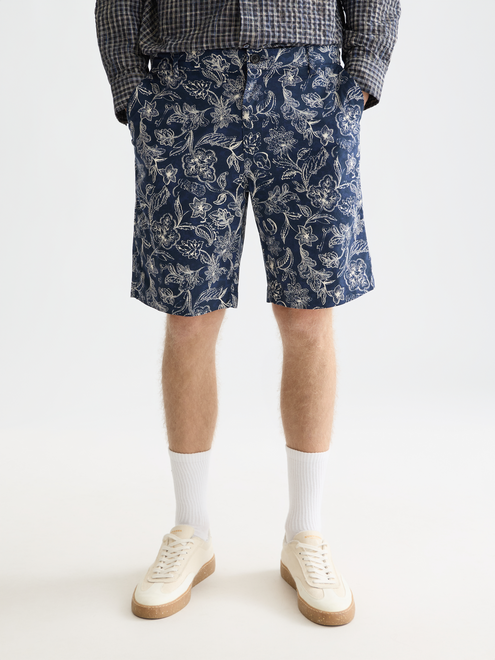 Stuart Printed Stretch Cotton Chino Shorts