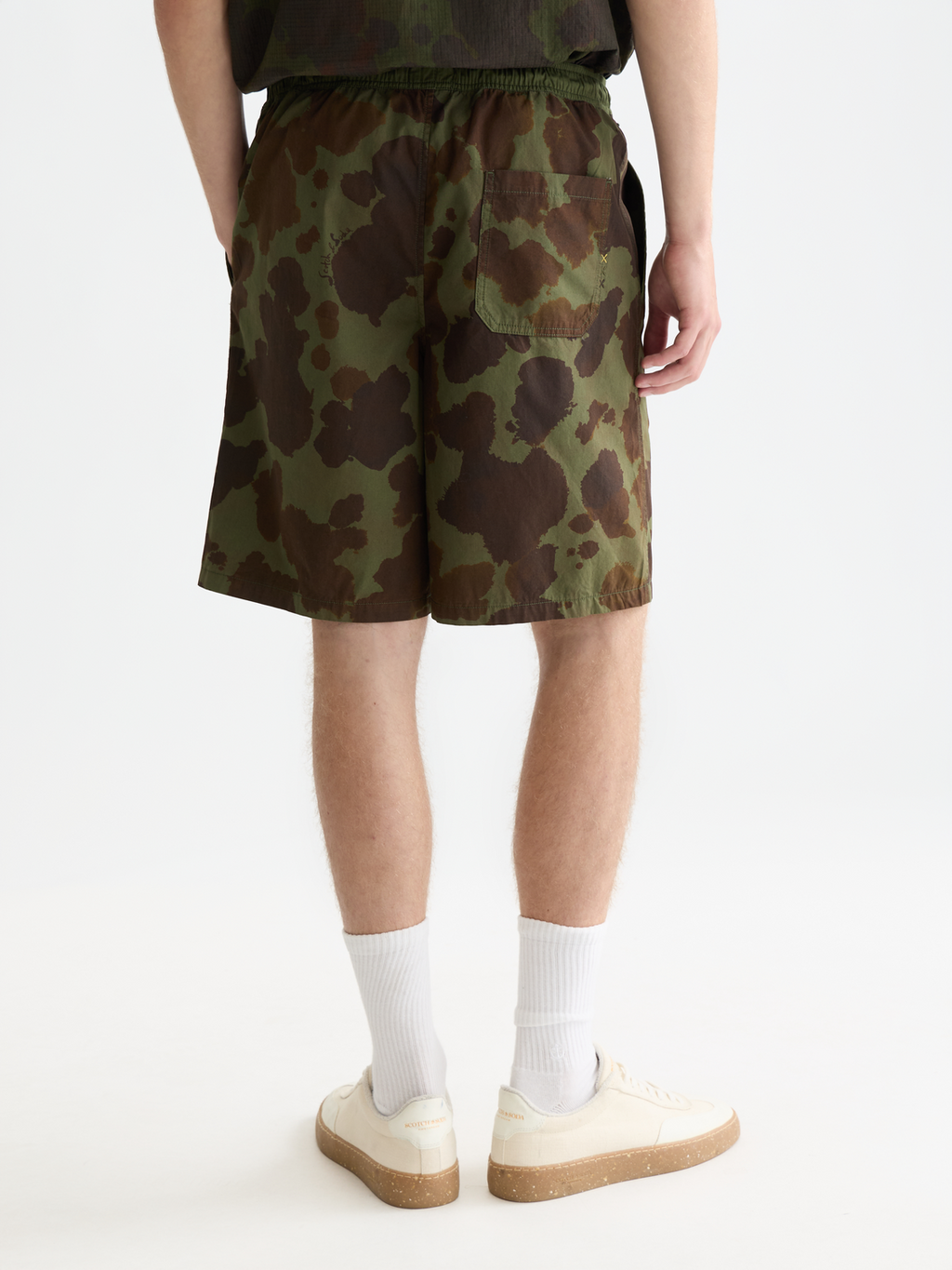 Shorts bermudas amples en popeline imprimée prélavée