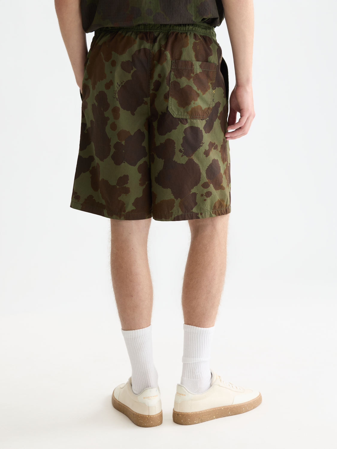 Shorts bermudas amples en popeline imprimée prélavée