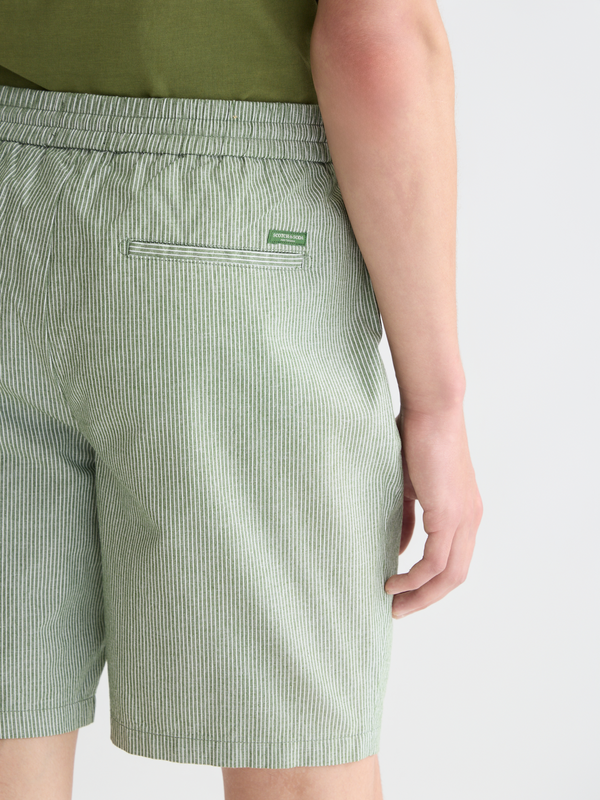 Fave Cotton-Linen Yarn-Dyed Regular-Fit Bermuda Shorts