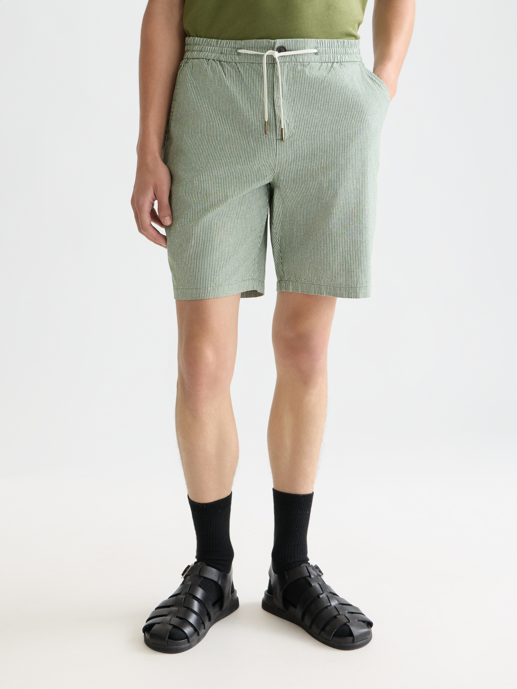 Fave Cotton-Linen Yarn-Dyed Regular-Fit Bermuda Shorts