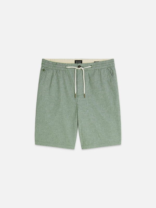 Fave Cotton-Linen Yarn-Dyed Regular-Fit Bermuda Shorts