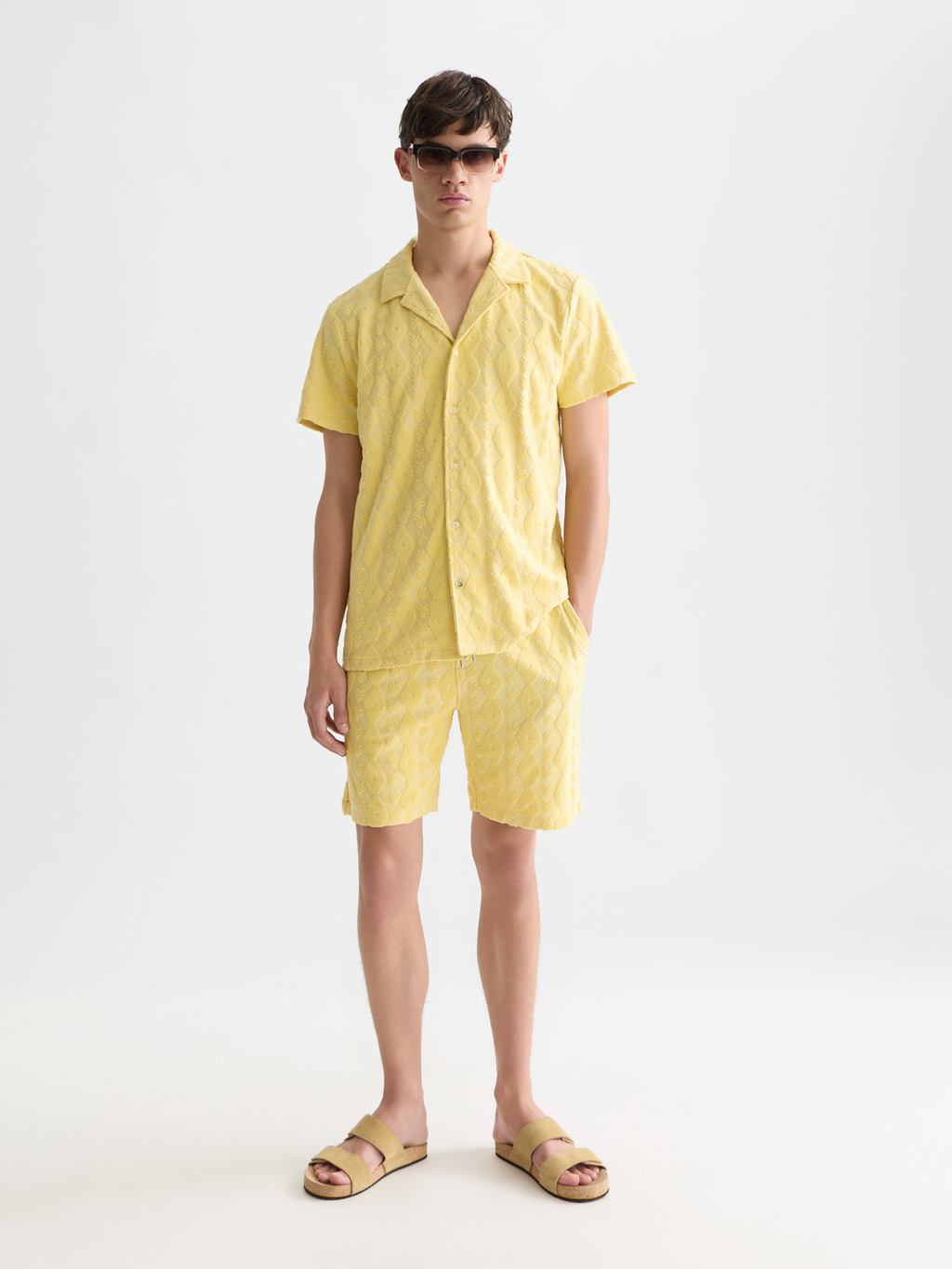 Fave Terry Jacquard Relaxed-Fit Bermuda Shorts
