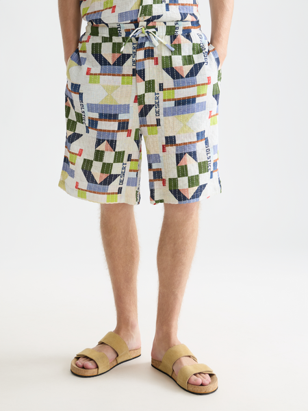 Topstitched Printed Cotton Relaxed-Fit Bermuda Shorts – Scotch & Soda