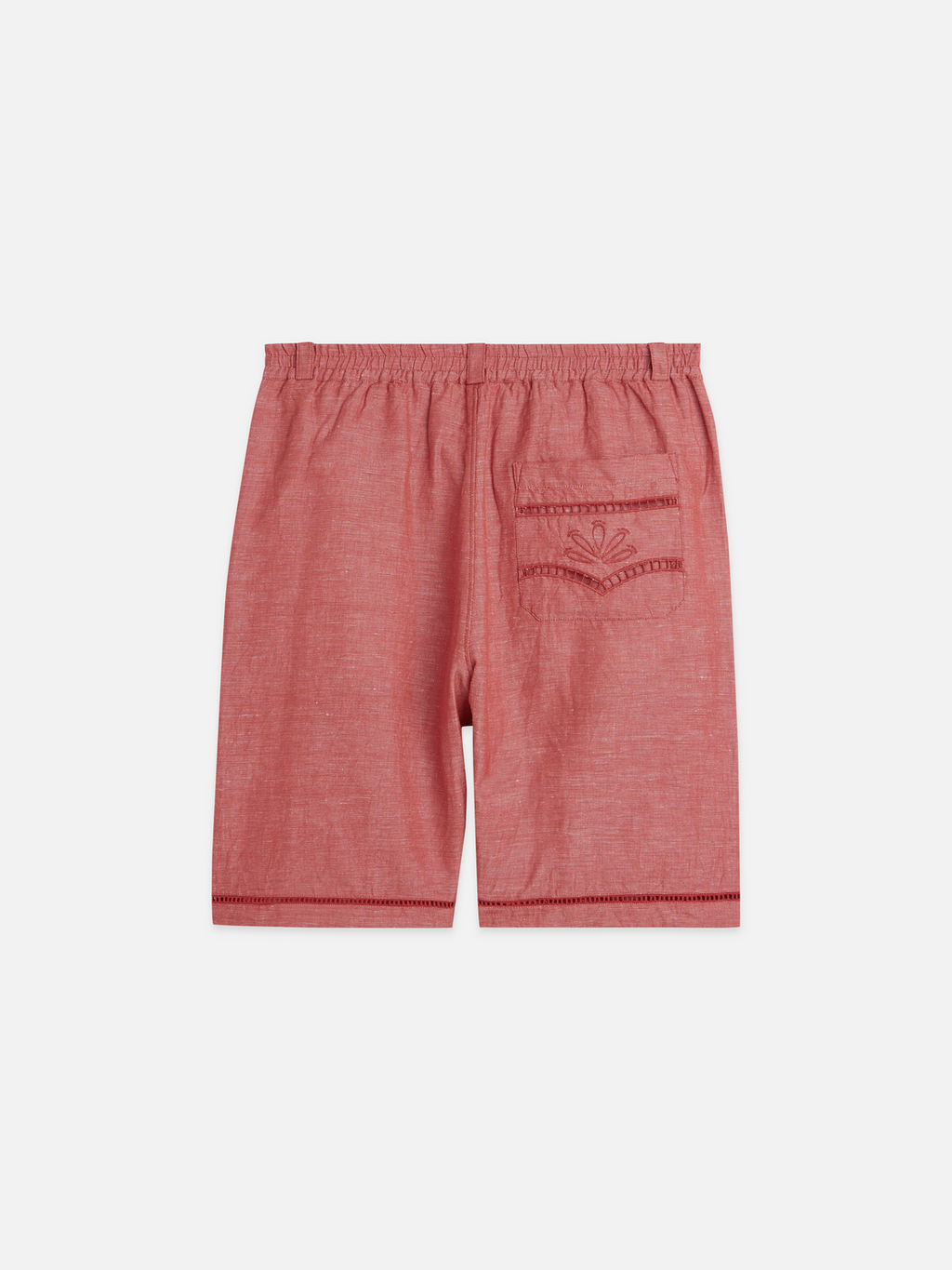 Embroidered Linen-Blend Wide-Fit Bermuda Shorts