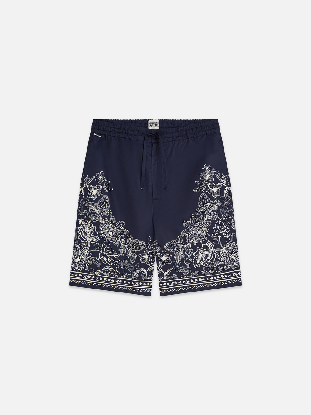 Bedruckte Bermuda-Shorts aus Baumwoll-Lyocell-Mix in weiter Passform