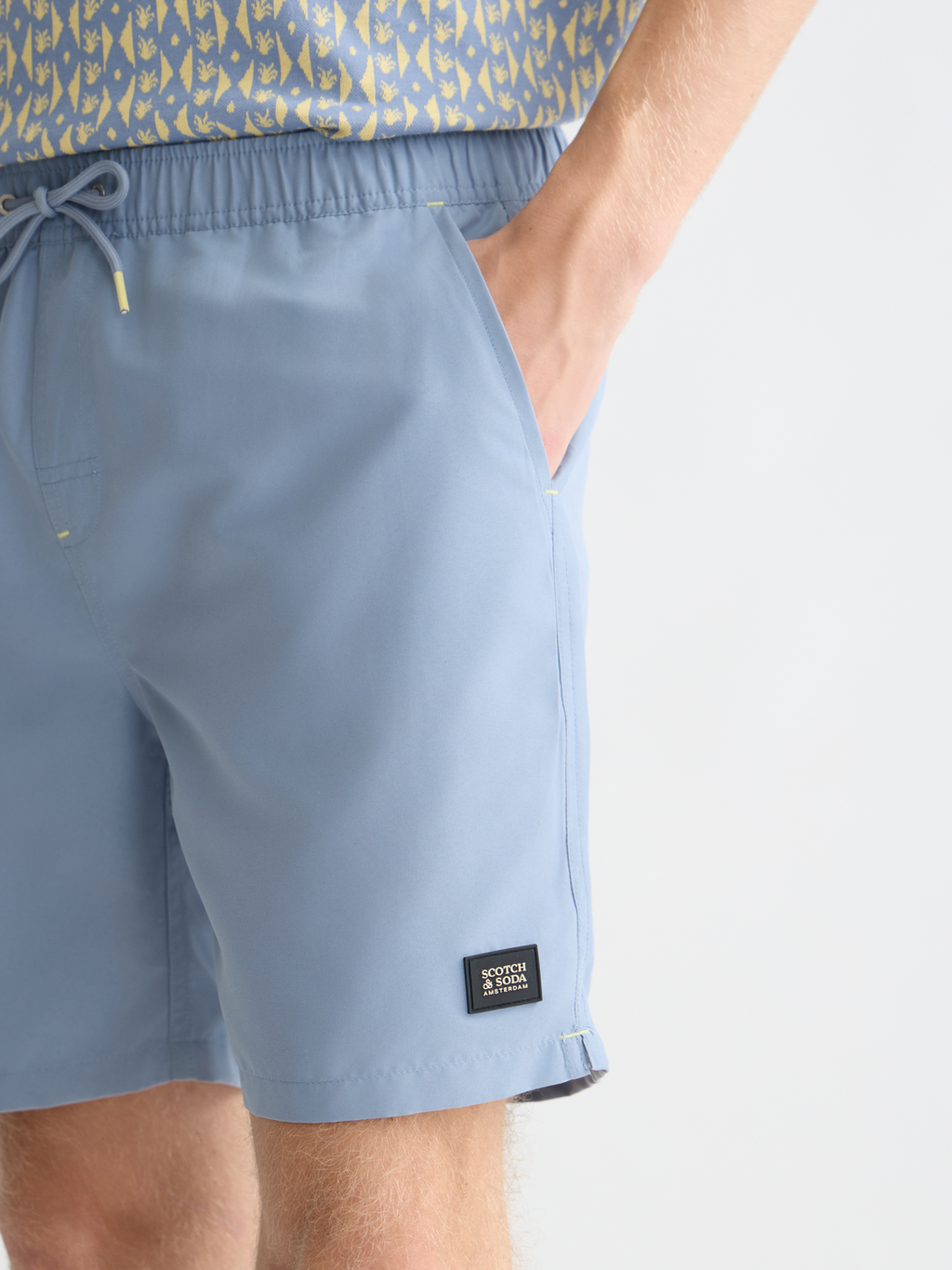 Short de bain uni mi-long