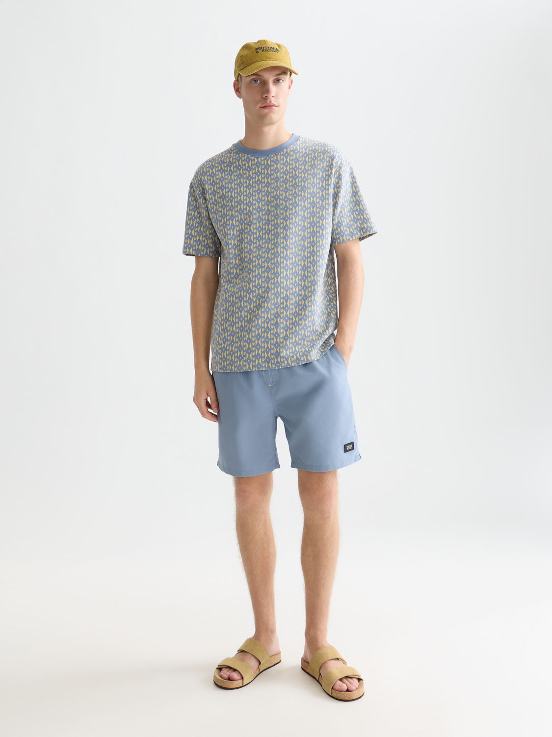 Short de bain uni mi-long