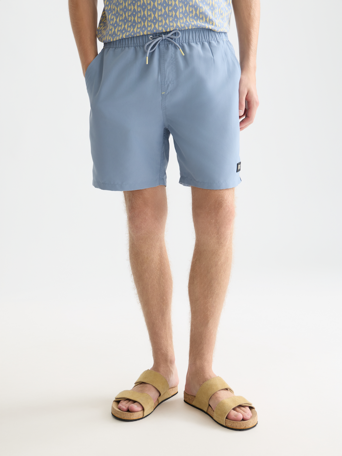Short de bain uni mi-long