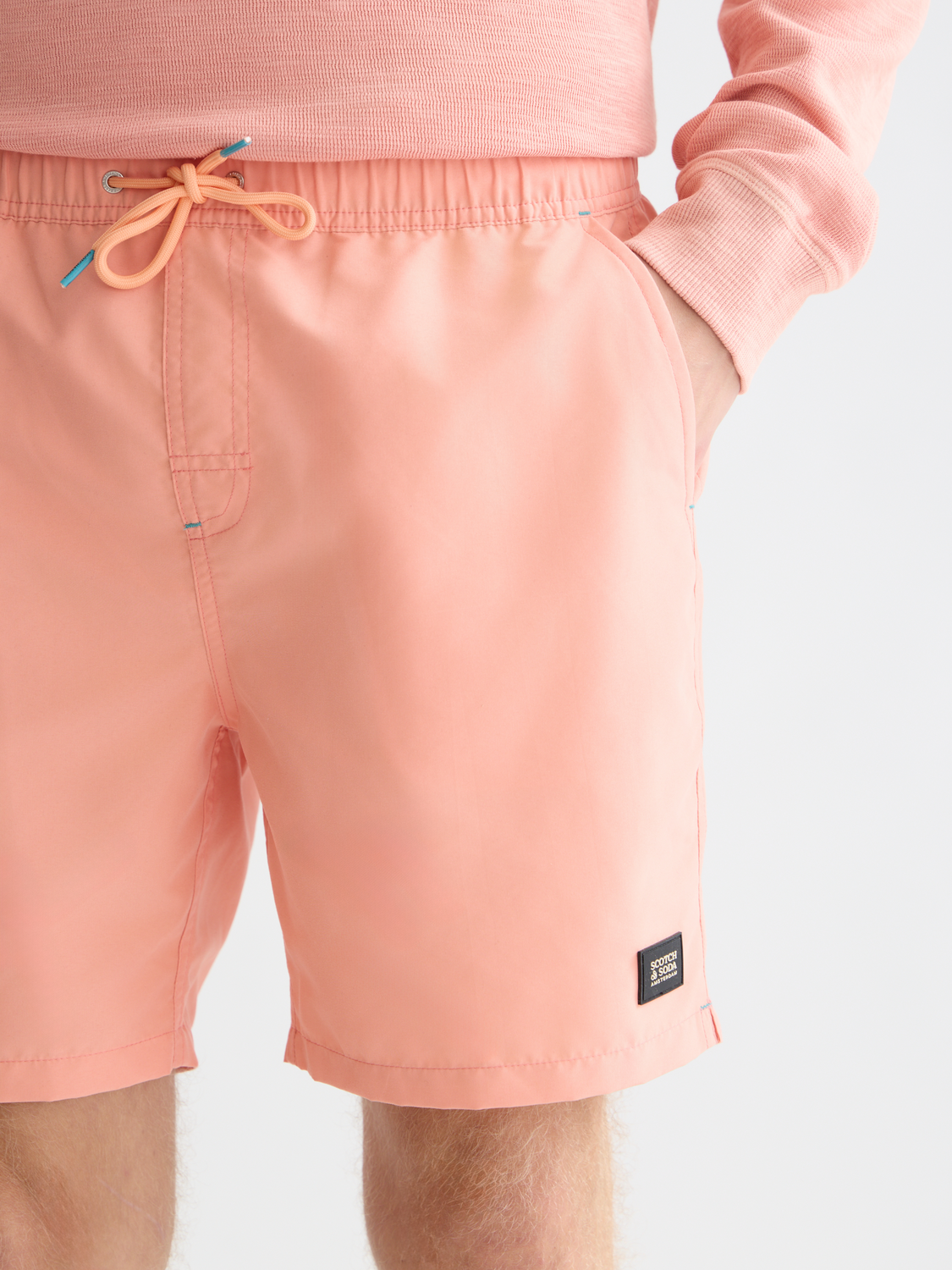 Short de bain mi-long uni