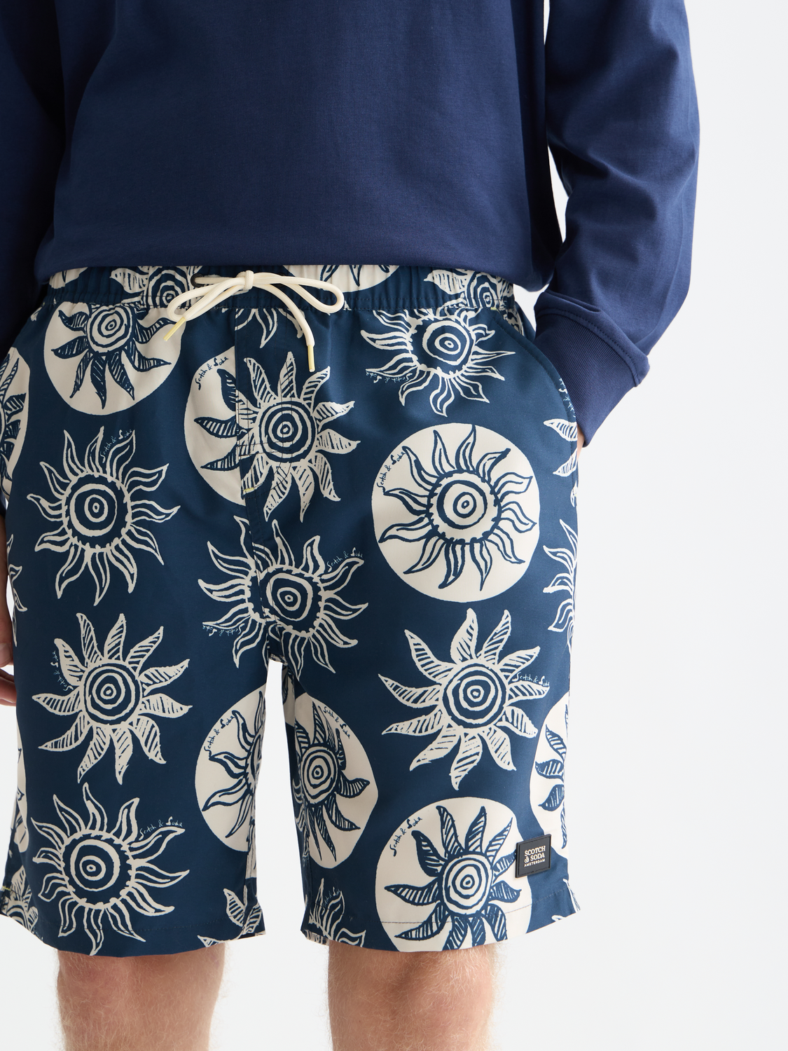 Printed Long-Length Swim Shorts