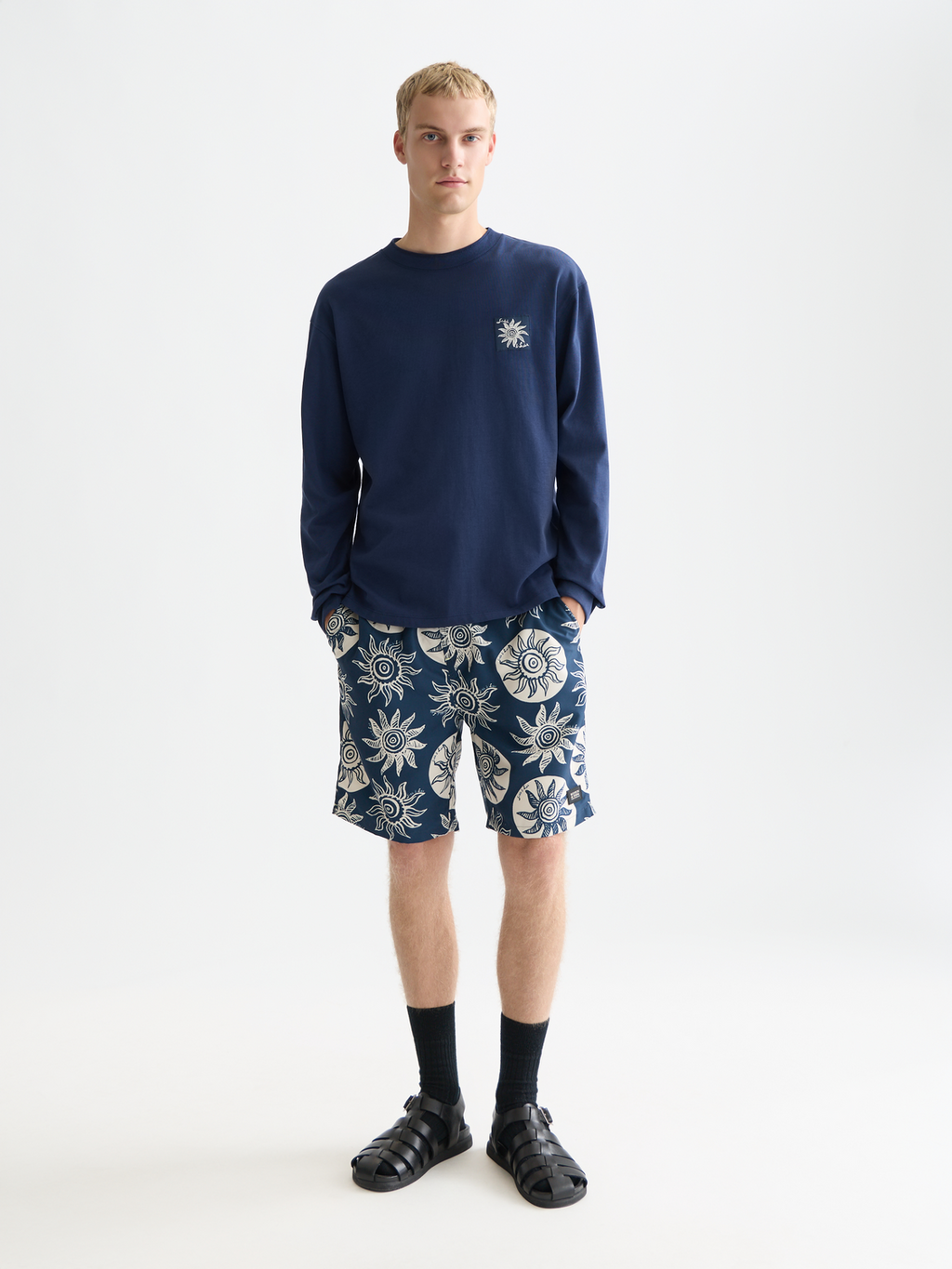 Printed Long-Length Swim Shorts