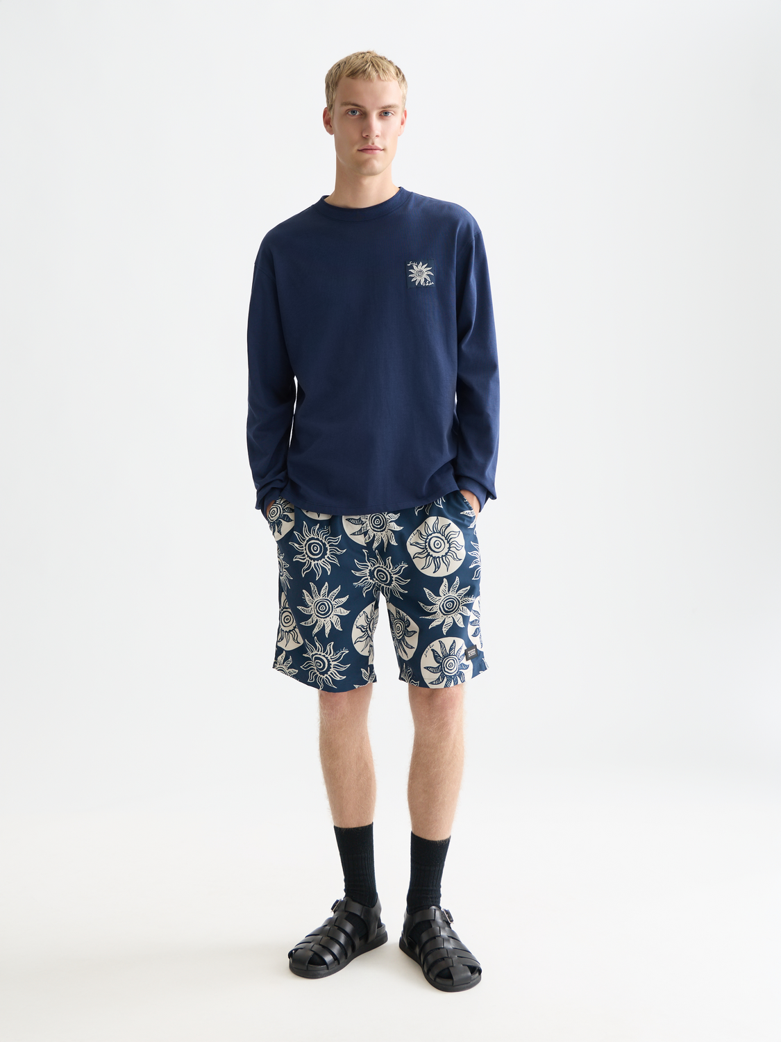 Printed Long-Length Swim Shorts