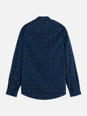 Chemise ajustée en coton imprimé