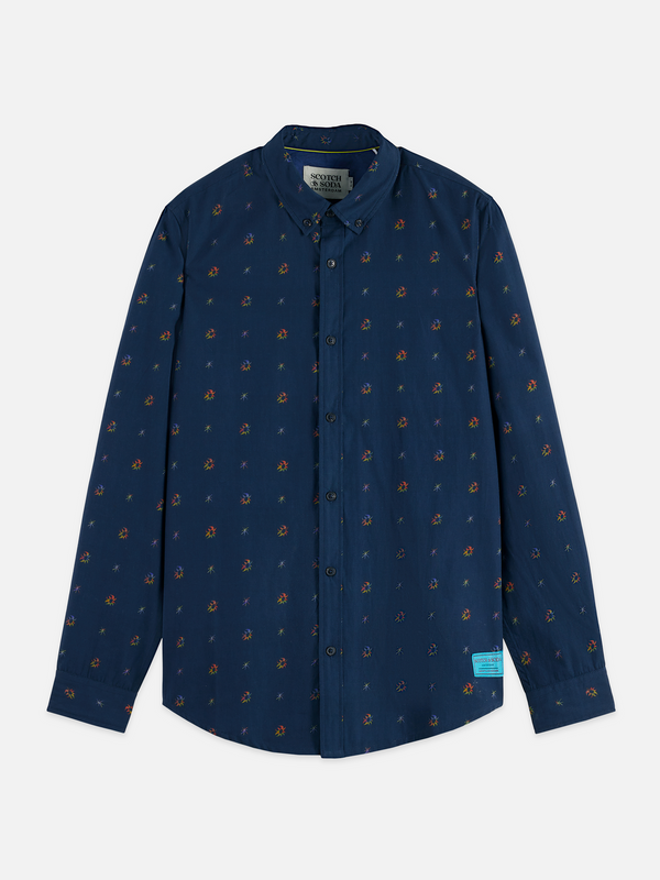 Chemise ajustée en coton imprimé