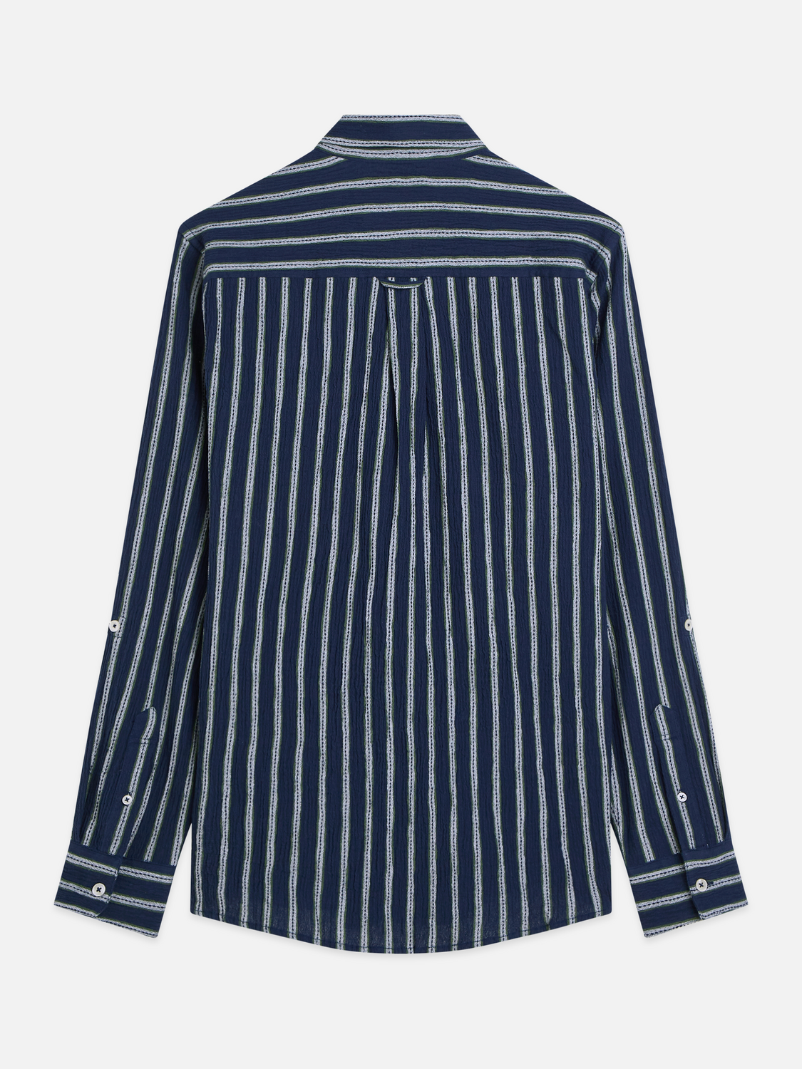 Striped Crinkle Structure Regular-Fit Shirt