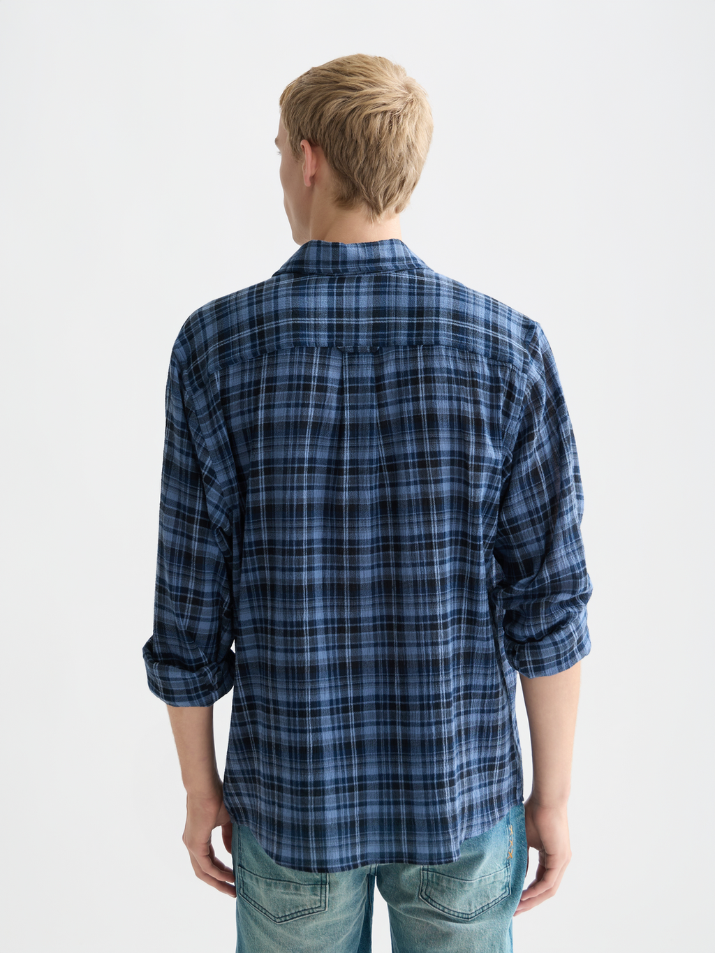 Chemise décontractée à carreaux en flanelle légère