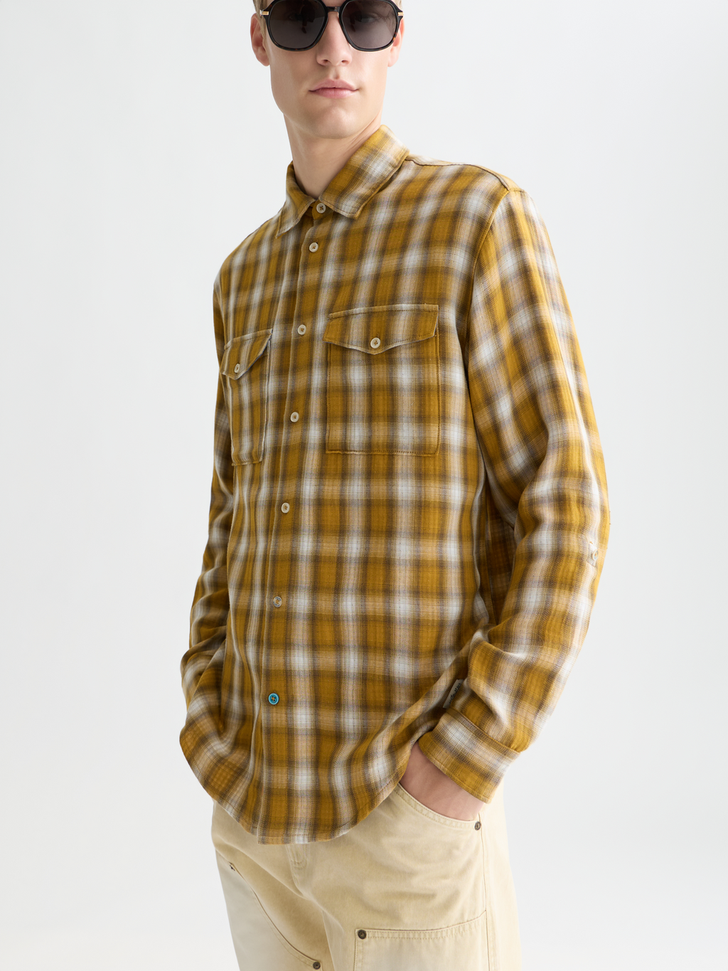 Double Cloth Check Relaxedfit Shirt