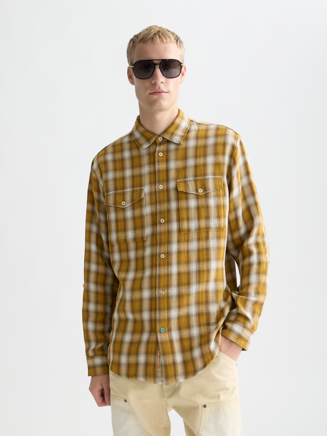 Double Cloth Check Relaxedfit Shirt