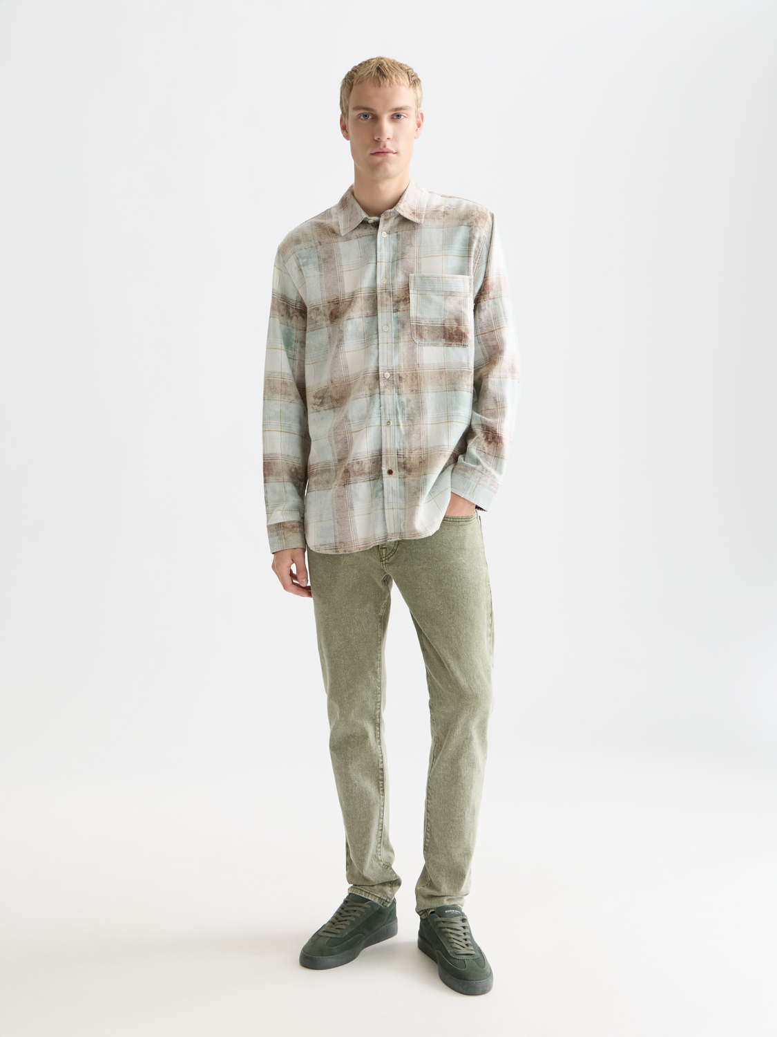 Washed Check Relaxed-Fit Shirt