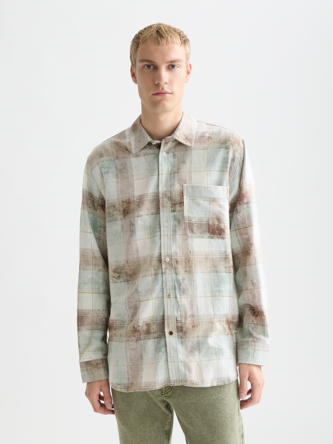 Washed Check Relaxed-Fit Shirt