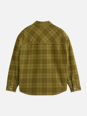 Washed Denim Checked Overshirt