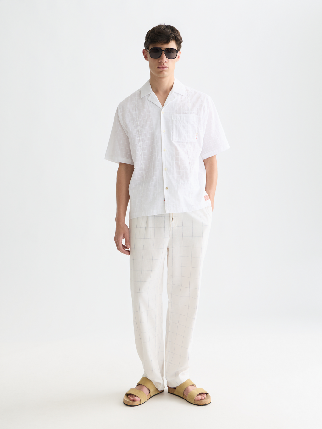 Embroidered Structured Relaxed-Fit Short-Sleeve Shirt