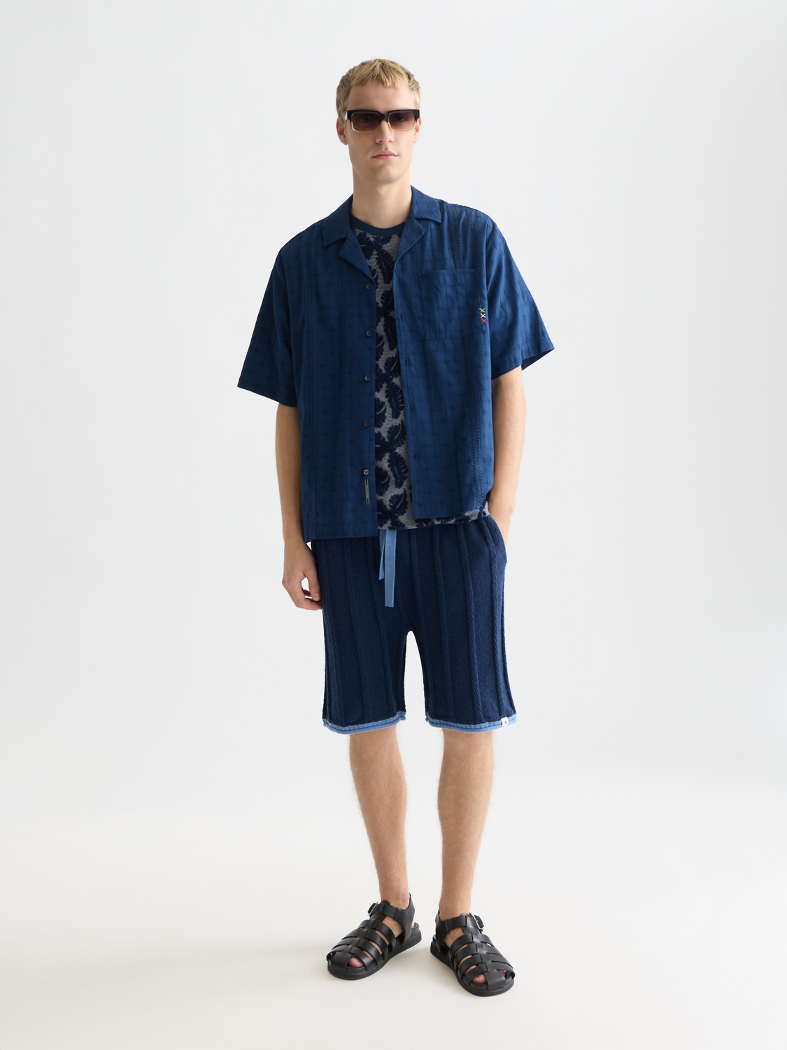 Embroidered Structured Relaxed-Fit Short-Sleeve Shirt