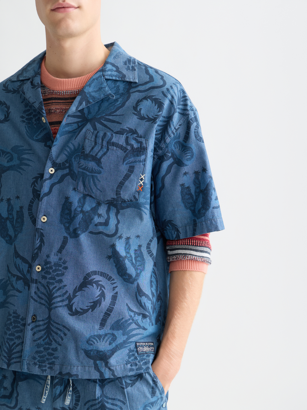 Printed Chambray Shirt