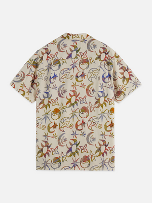 Chemise imprimée à manches courtes en viscose