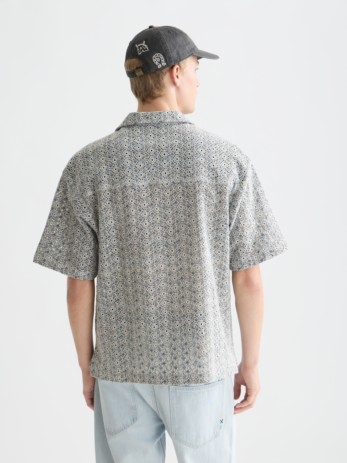 Embroidered Relaxed-Fit Short Sleeve Shirt