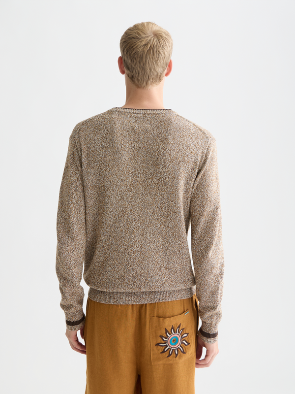 Pull en maille chinée coupe droite