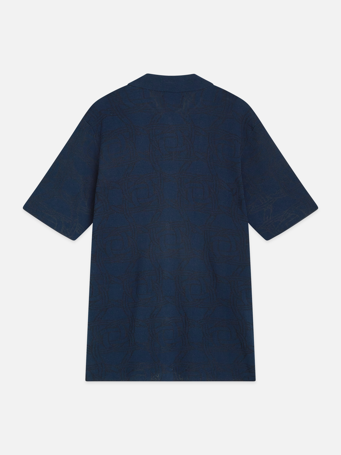 Tone-on-Tone Knitted Short Sleeve Shirt