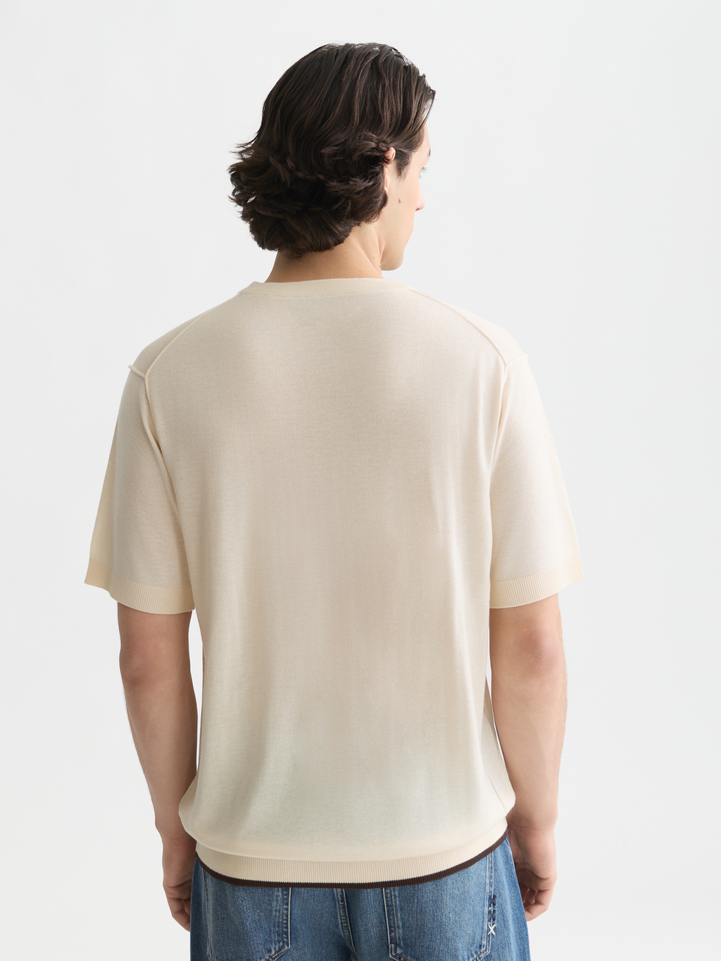 Strick-T-Shirt in lässiger Passform